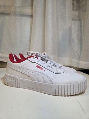 PUMA Carina 2.0 White Red Sneakers Women’s Size 8.5